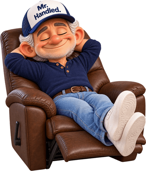 Mr. Handled relaxing in his recliner
